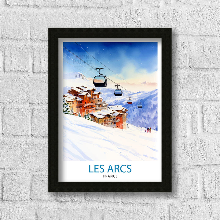 Les Arcs France Poster Les Arcs Decor Les Arcs Poster Les Arcs Art Les Arcs Wall Art Gift for Ski Lovers Les Arcs Home Decor