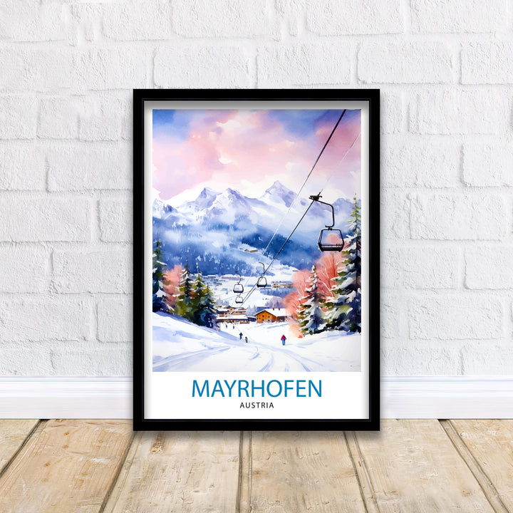 Mayrhofen Austria Poster Mayrhofen Decor Mayrhofen Poster Mayrhofen Art Mayrhofen Wall Art Gift for Alpine Fans Mayrhofen Home Decor