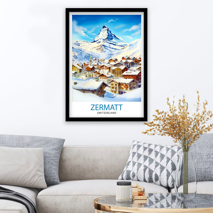 Zermatt Switzerland Poster Zermatt Decor Zermatt Poster Zermatt Art Zermatt Wall Art Gift for Mountain Enthusiasts Zermatt Home Decor
