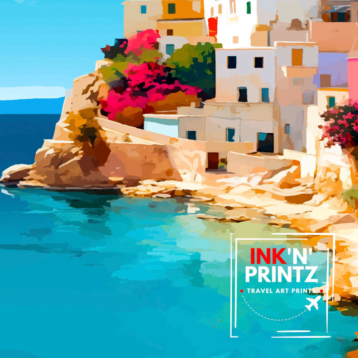 Ibiza Travel Print Ibiza Wall Art Ibiza Home Decor Ibiza Illustration Travel Poster Gift For Ibiza Lovers Spain Travel Print
