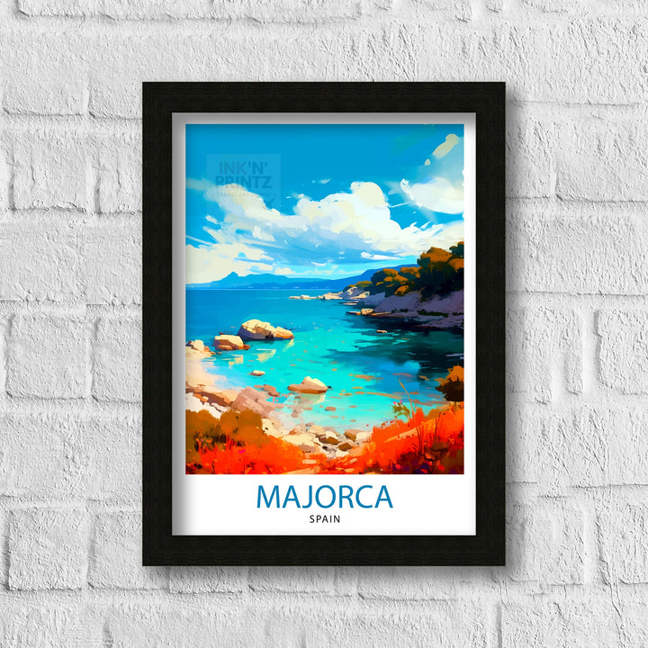 Majorca Spain Travel Print Majorca Wall Decor Majorca Home Living Decor Majorca Spain Illustration Travel Poster Gift for Majorca Spain Home