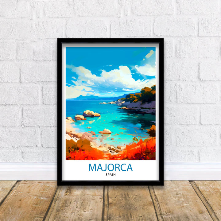 Majorca Spain Travel Print Majorca Wall Decor Majorca Home Living Decor Majorca Spain Illustration Travel Poster Gift for Majorca Spain Home