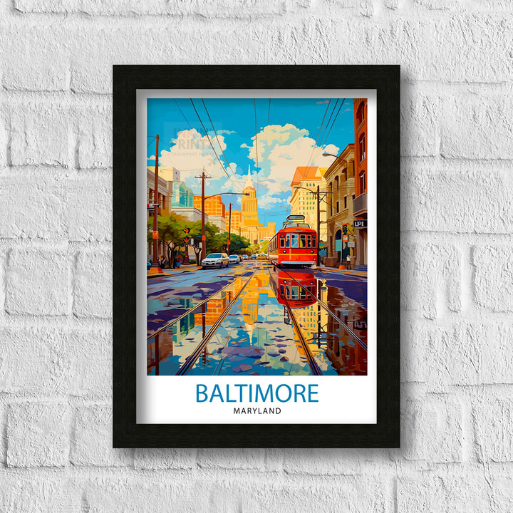 Baltimore Maryland Travel Print| Baltimore Wall Decor Baltimore Poster Maryland Travel Prints Baltimore Art Print Baltimore Illustration