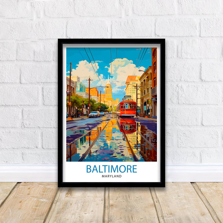 Baltimore Maryland Travel Print| Baltimore Wall Decor Baltimore Poster Maryland Travel Prints Baltimore Art Print Baltimore Illustration