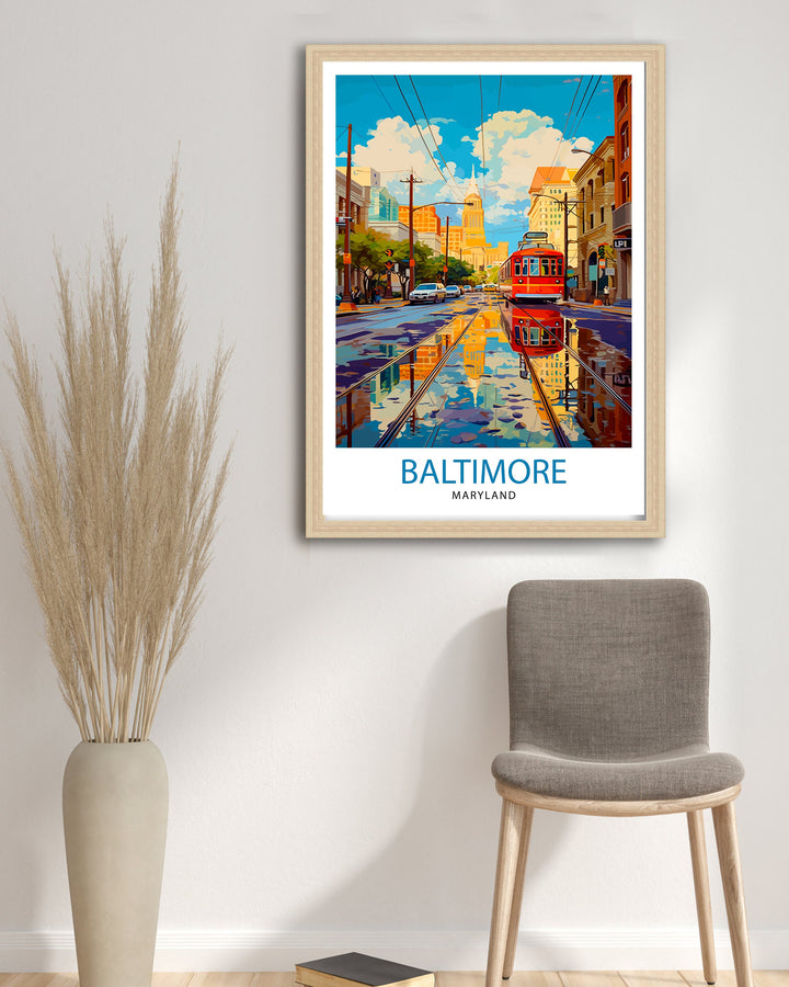 Baltimore Maryland Travel Print| Baltimore Wall Decor Baltimore Poster Maryland Travel Prints Baltimore Art Print Baltimore Illustration