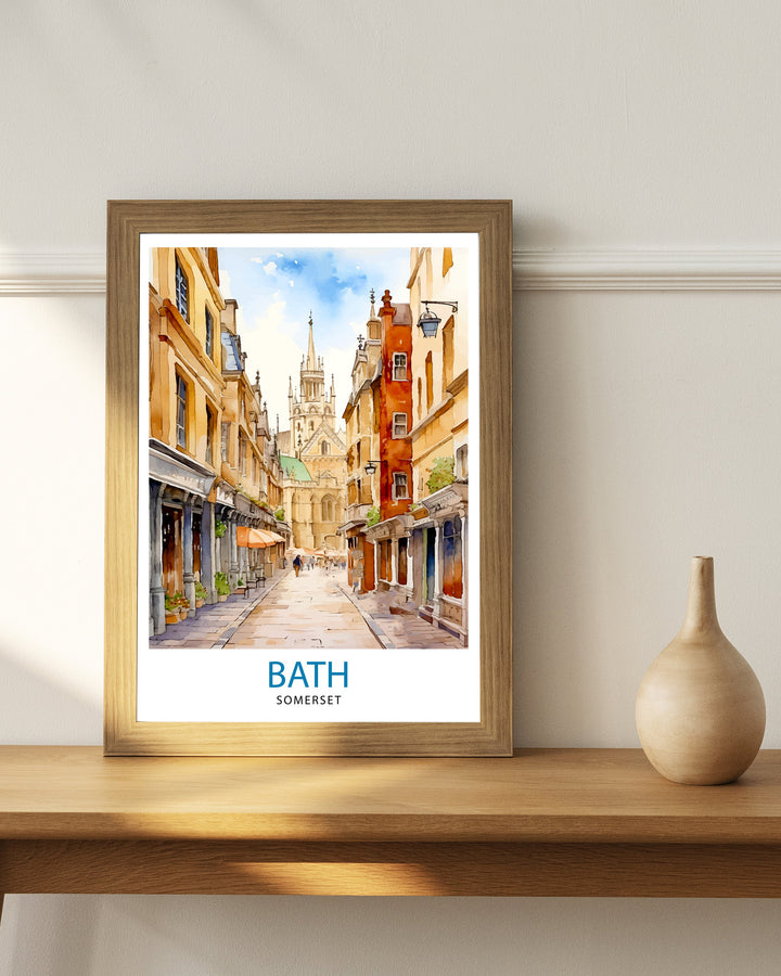 Bath Somerset Travel Poster Bath Wall Art Bath Home Decor Bath Illustration Travel Poster Gift Somerset England Home Decor