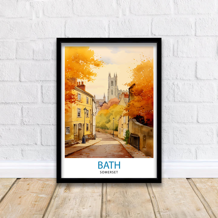 Bath Somerset Travel Print Bath Wall Art Bath Home Decor Bath Illustration Travel Poster Gift Somerset England Home Decor