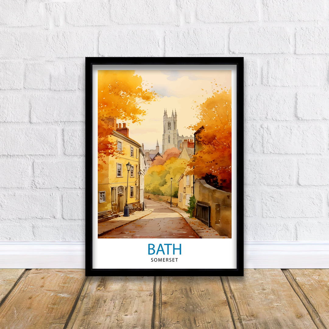 Bath Somerset Travel Print Bath Wall Art Bath Home Decor Bath Illustration Travel Poster Gift Somerset England Home Decor