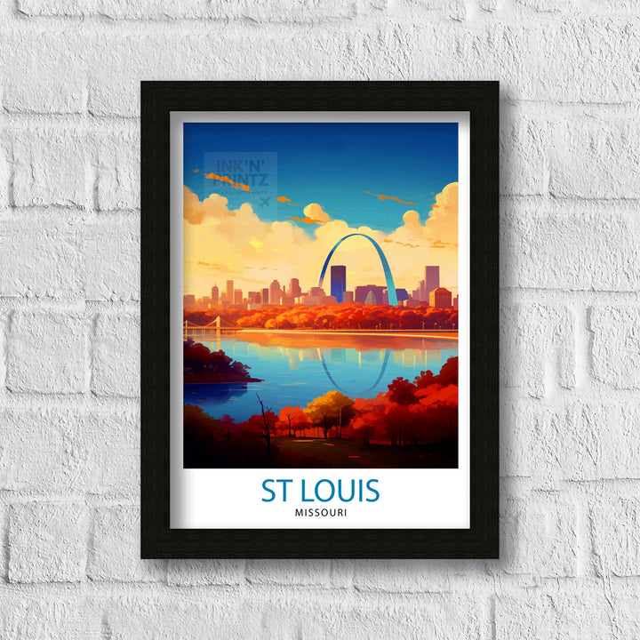 St. Louis Missouri Travel Print| St. Louis Wall Decor St. Louis Poster USA Travel Prints St. Louis Art Print St. Louis Illustration