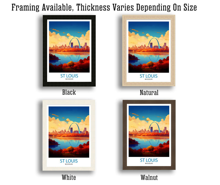St. Louis Missouri Travel Print| St. Louis Wall Decor St. Louis Poster USA Travel Prints St. Louis Art Print St. Louis Illustration