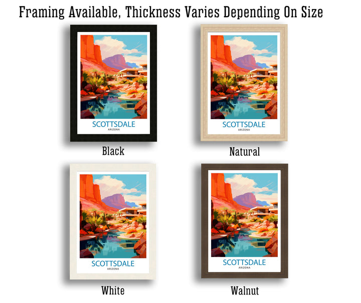 Scottsdale Arizona Travel Poster Scottsdale Wall Art Arizona Desert Print Southwest Travel Decor Scottsdale Illustration Arizona Art Print