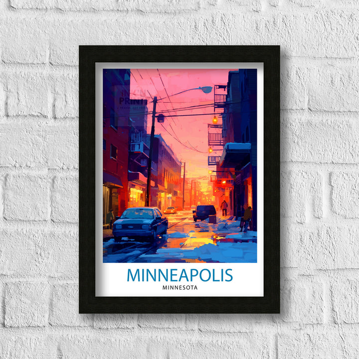 Minneapolis Minnesota Travel Print| Minneapolis Wall Decor Minneapolis Poster USA Travel Prints Minneapolis Art Print Minneapolis