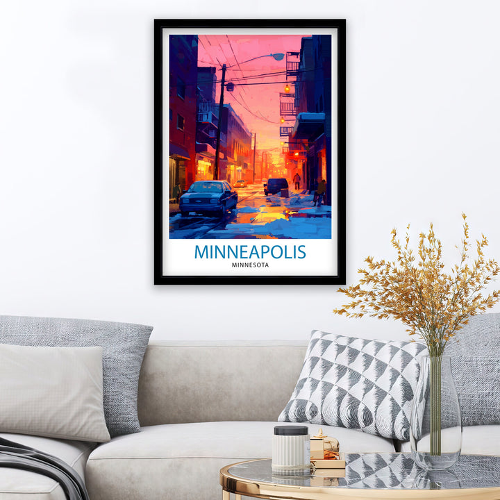 Minneapolis Minnesota Travel Print| Minneapolis Wall Decor Minneapolis Poster USA Travel Prints Minneapolis Art Print Minneapolis