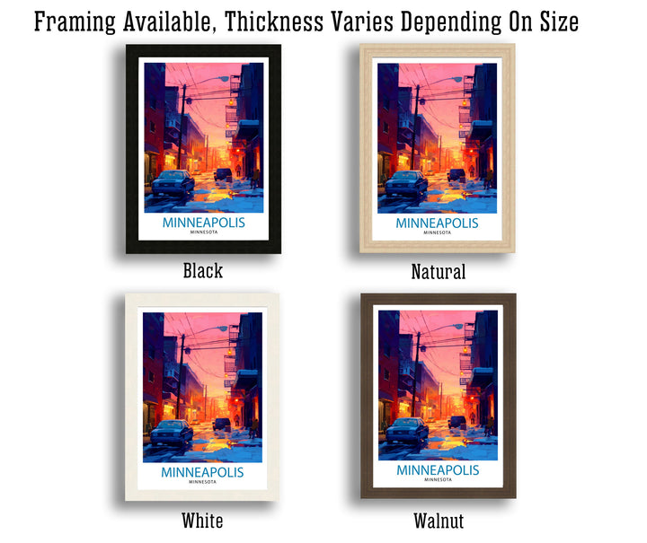 Minneapolis Minnesota Travel Print| Minneapolis Wall Decor Minneapolis Poster USA Travel Prints Minneapolis Art Print Minneapolis