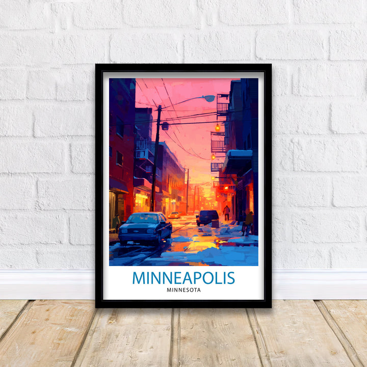 Minneapolis Minnesota Travel Print| Minneapolis Wall Decor Minneapolis Poster USA Travel Prints Minneapolis Art Print Minneapolis