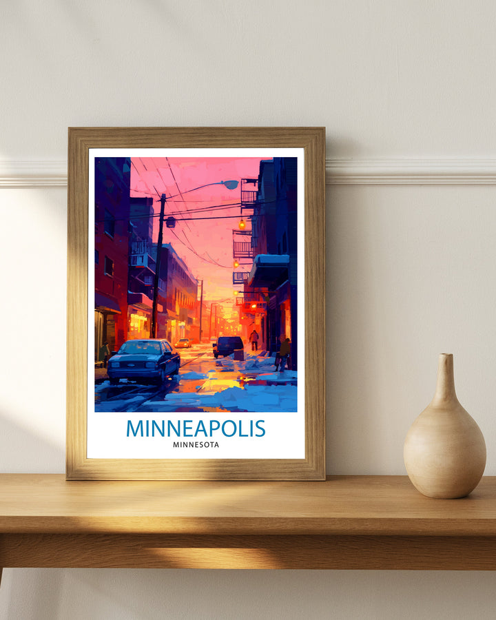 Minneapolis Minnesota Travel Print| Minneapolis Wall Decor Minneapolis Poster USA Travel Prints Minneapolis Art Print Minneapolis