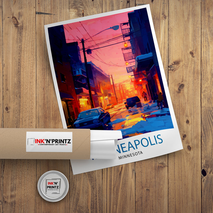 Minneapolis Minnesota Travel Print| Minneapolis Wall Decor Minneapolis Poster USA Travel Prints Minneapolis Art Print Minneapolis