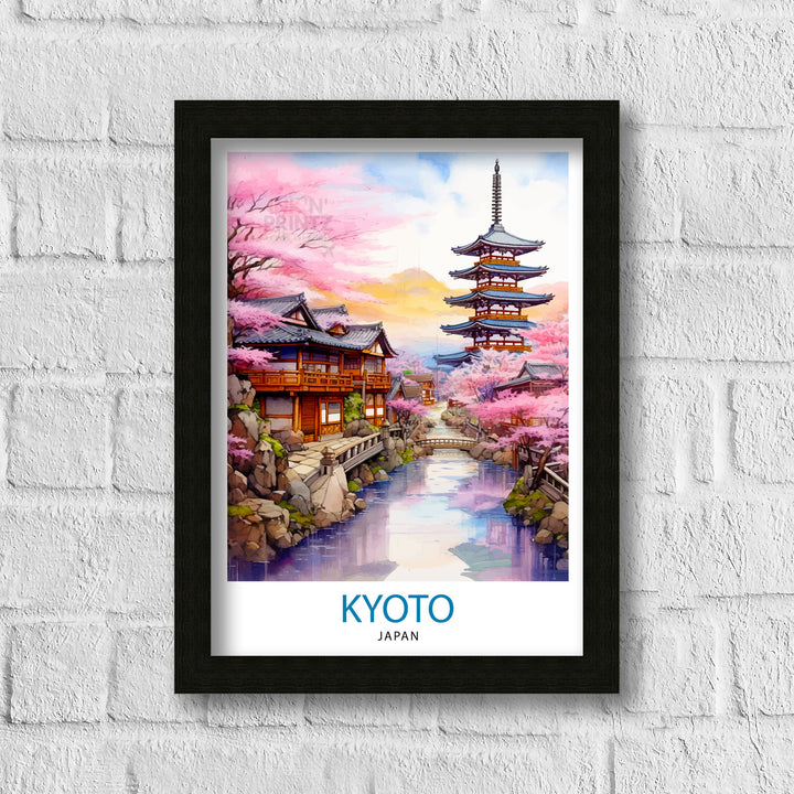 Kyoto Japan Travel Print Kyoto Wall Decor Kyoto Poster Japan Travel Prints Kyoto Art Print Kyoto Illustration Kyoto Wall Art