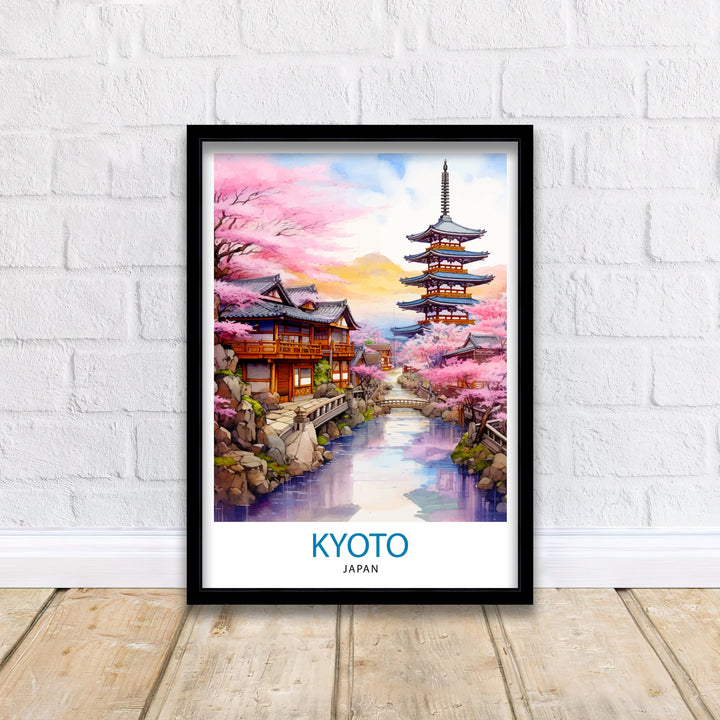 Kyoto Japan Travel Print Kyoto Wall Decor Kyoto Poster Japan Travel Prints Kyoto Art Print Kyoto Illustration Kyoto Wall Art