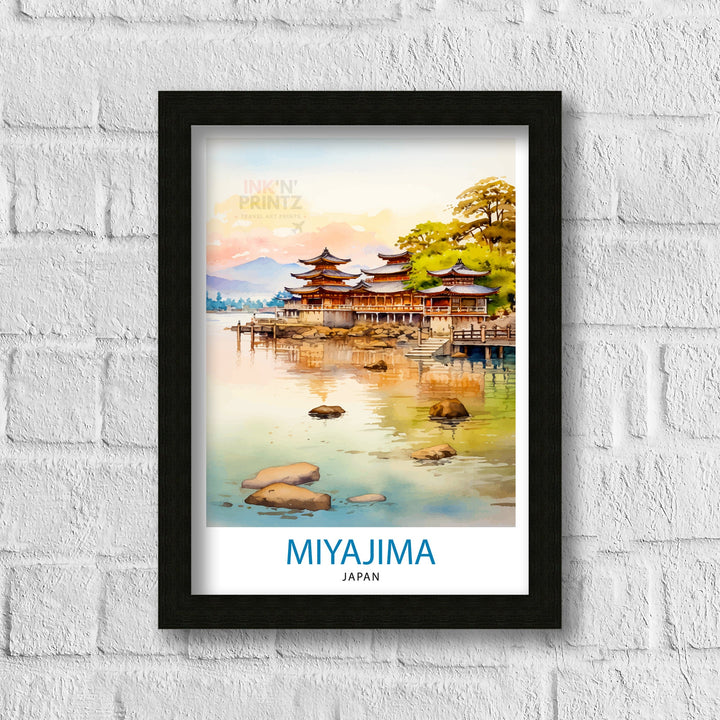 Miyajima Island Japan Travel Print Miyajima Wall Decor Miyajima Poster Japan Travel Prints Miyajima Art Print Miyajima Illustration Miyajima