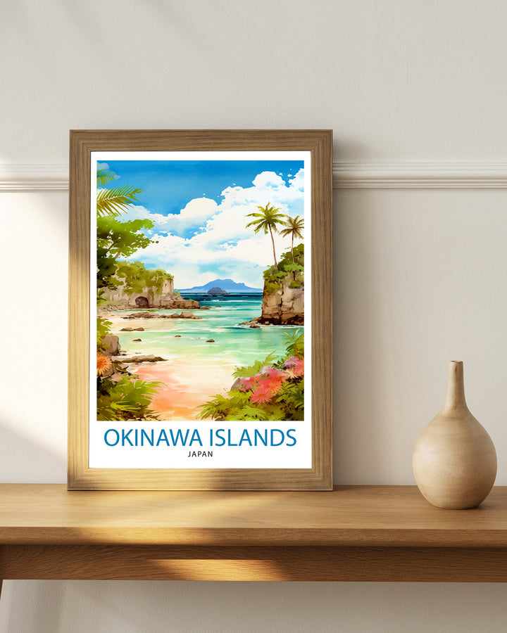 Okinawa Islands Japan Travel Print Okinawa Wall Decor Okinawa Poster Japan Travel Prints Okinawa Art Print Okinawa Illustration Okinawa Wall