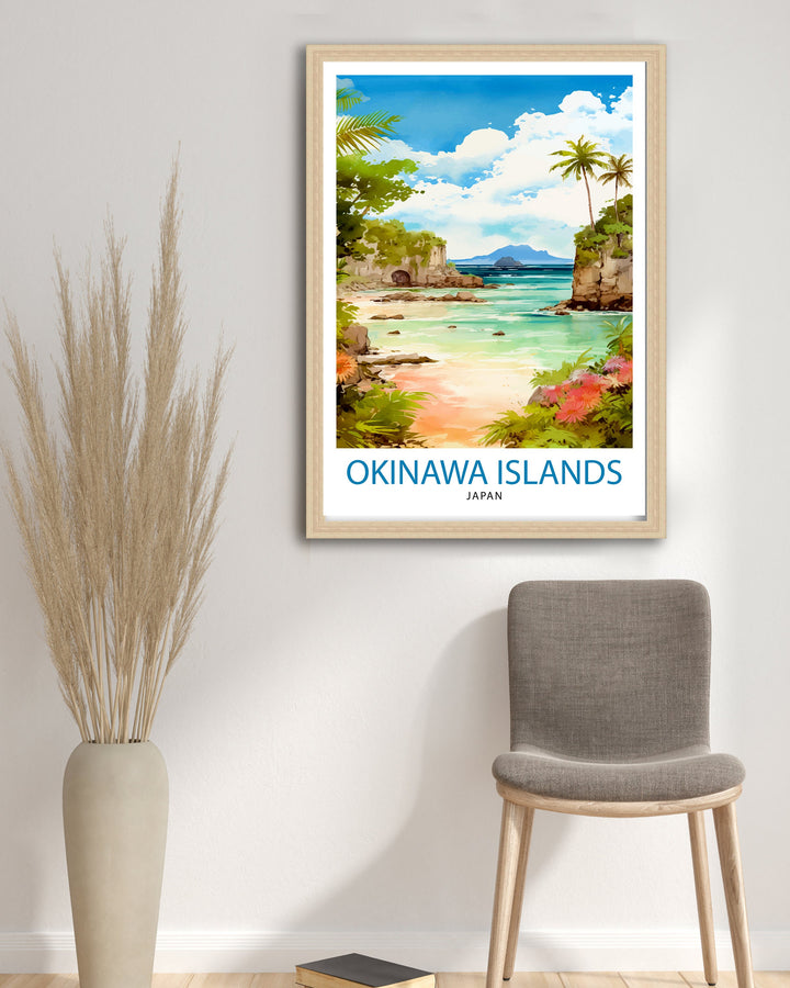 Okinawa Islands Japan Travel Print Okinawa Wall Decor Okinawa Poster Japan Travel Prints Okinawa Art Print Okinawa Illustration Okinawa Wall