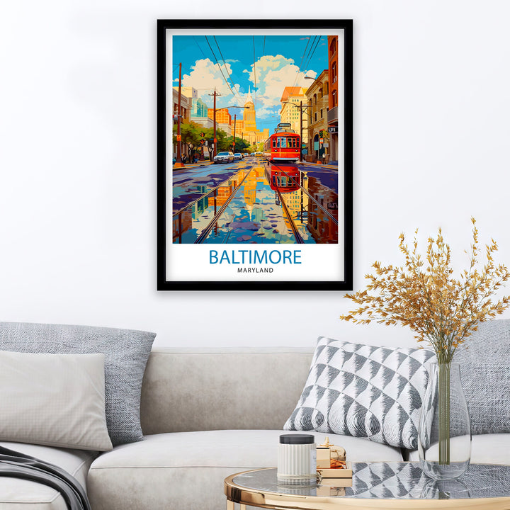 Baltimore Maryland Travel Print| Baltimore Wall Decor Baltimore Poster Maryland Travel Prints Baltimore Art Print Baltimore Illustration