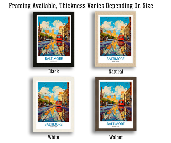 Baltimore Maryland Travel Print| Baltimore Wall Decor Baltimore Poster Maryland Travel Prints Baltimore Art Print Baltimore Illustration
