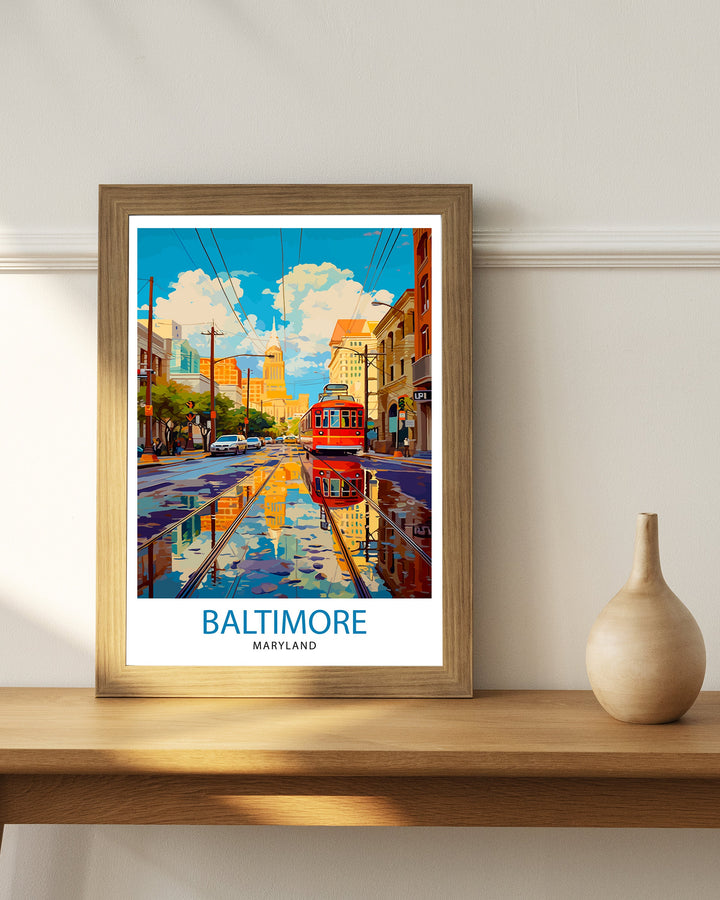 Baltimore Maryland Travel Print| Baltimore Wall Decor Baltimore Poster Maryland Travel Prints Baltimore Art Print Baltimore Illustration