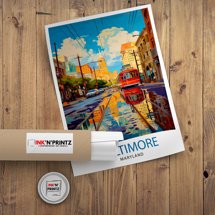 Baltimore Maryland Travel Print| Baltimore Wall Decor Baltimore Poster Maryland Travel Prints Baltimore Art Print Baltimore Illustration