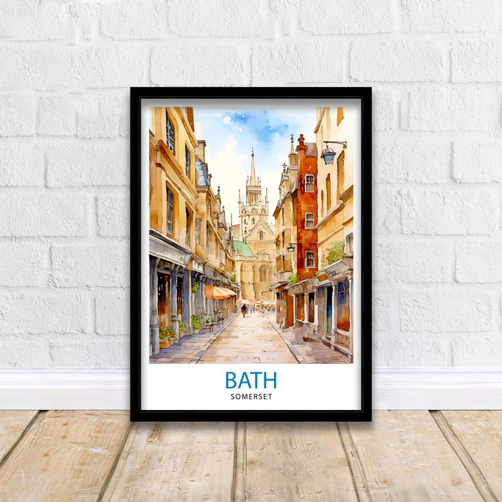 Bath Somerset Travel Poster Bath Wall Art Bath Home Decor Bath Illustration Travel Poster Gift Somerset England Home Decor