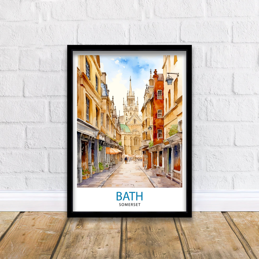 Bath Somerset Travel Poster Bath Wall Art Bath Home Decor Bath Illustration Travel Poster Gift Somerset England Home Decor