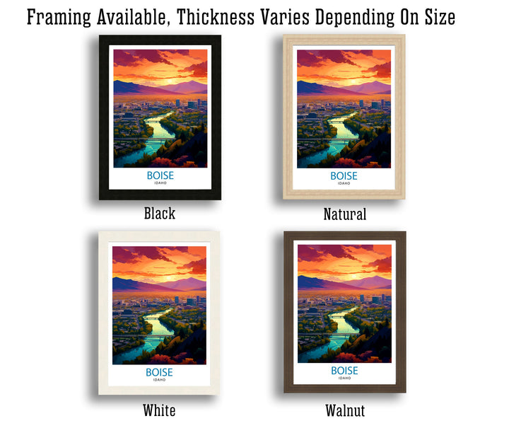 Boise Idaho Travel Print| Boise Wall Decor Boise Poster Idaho Travel Prints Boise Art Print Boise Illustration Boise Wall Art