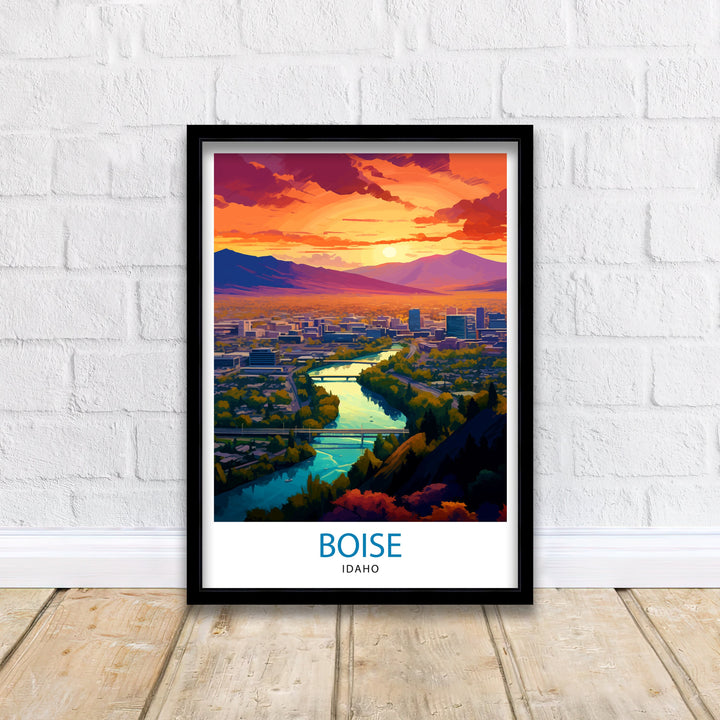 Boise Idaho Travel Print| Boise Wall Decor Boise Poster Idaho Travel Prints Boise Art Print Boise Illustration Boise Wall Art