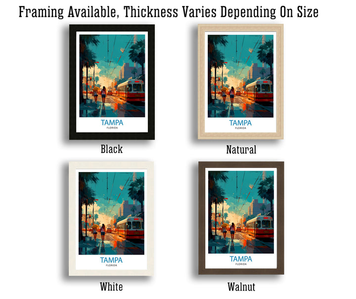 Tampa Bay Florida Travel Print Tampa Bay Wall Art Florida Poster, Tampa Bay Illustration Travel Poster Gift For Tampa Bay Florida Home Decor