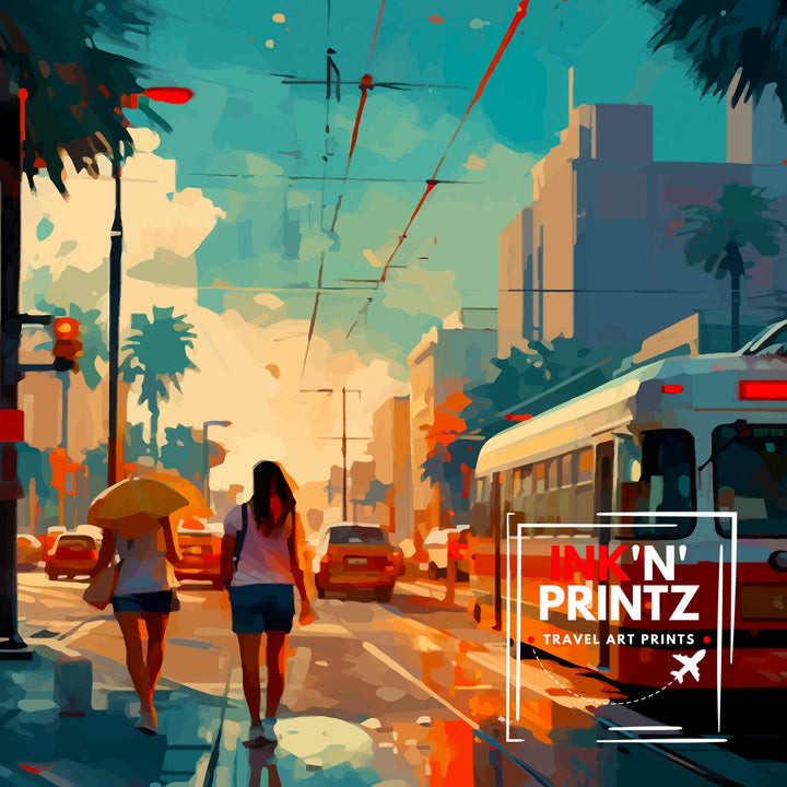 Tampa Bay Florida Travel Print Tampa Bay Wall Art Florida Poster, Tampa Bay Illustration Travel Poster Gift For Tampa Bay Florida Home Decor