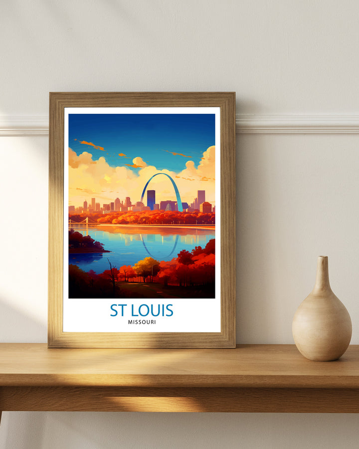 St. Louis Missouri Travel Print| St. Louis Wall Decor St. Louis Poster USA Travel Prints St. Louis Art Print St. Louis Illustration