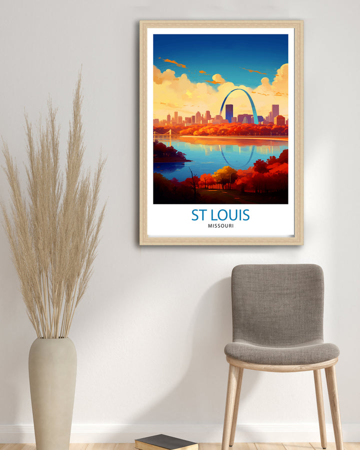 St. Louis Missouri Travel Print| St. Louis Wall Decor St. Louis Poster USA Travel Prints St. Louis Art Print St. Louis Illustration