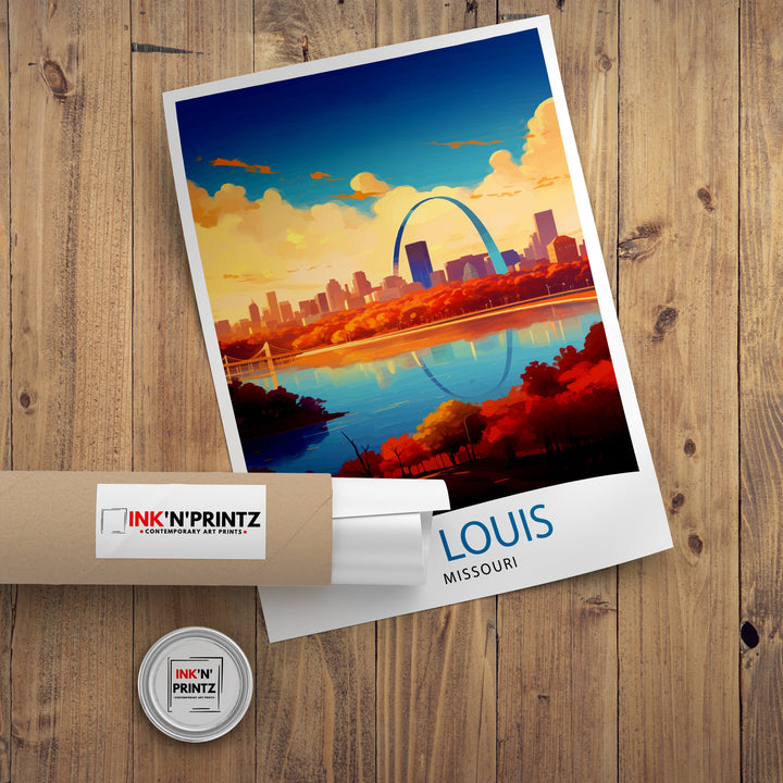 St. Louis Missouri Travel Print| St. Louis Wall Decor St. Louis Poster USA Travel Prints St. Louis Art Print St. Louis Illustration