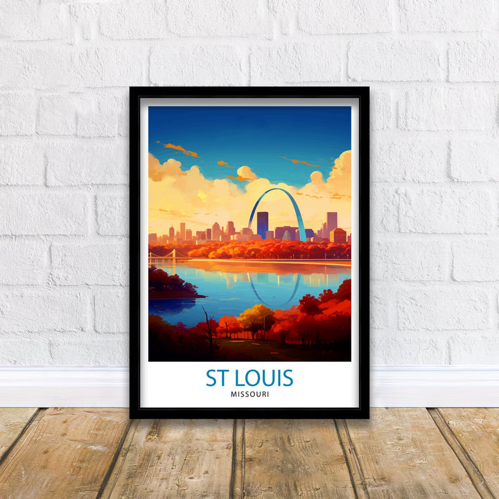 St. Louis Missouri Travel Print| St. Louis Wall Decor St. Louis Poster USA Travel Prints St. Louis Art Print St. Louis Illustration