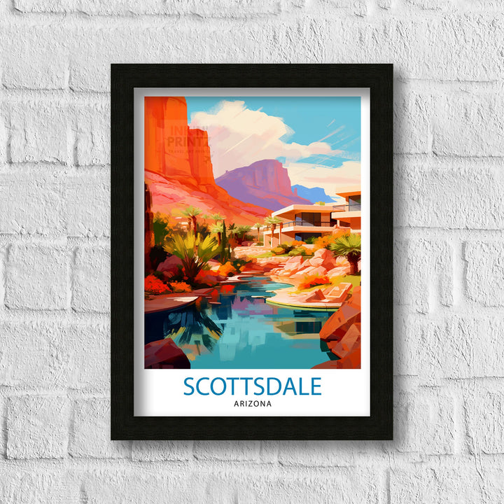 Scottsdale Arizona Travel Poster Scottsdale Wall Art Arizona Desert Print Southwest Travel Decor Scottsdale Illustration Arizona Art Print