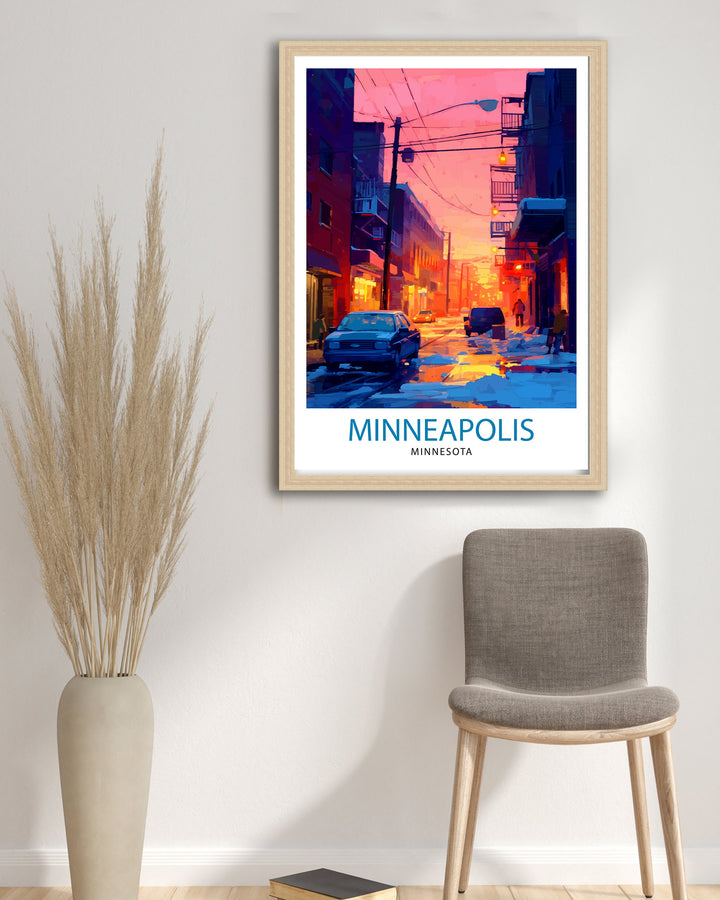 Minneapolis Minnesota Travel Print| Minneapolis Wall Decor Minneapolis Poster USA Travel Prints Minneapolis Art Print Minneapolis