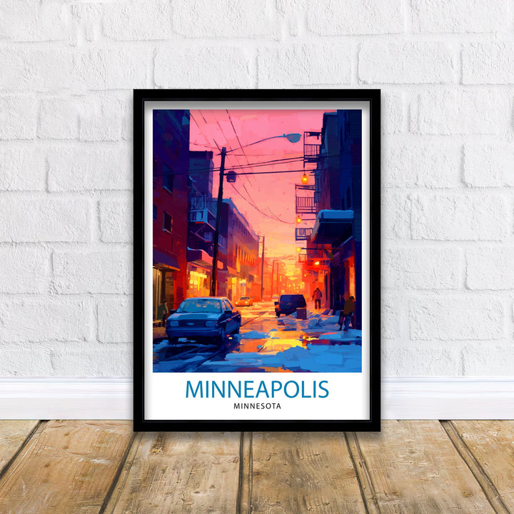 Minneapolis Minnesota Travel Print| Minneapolis Wall Decor Minneapolis Poster USA Travel Prints Minneapolis Art Print Minneapolis