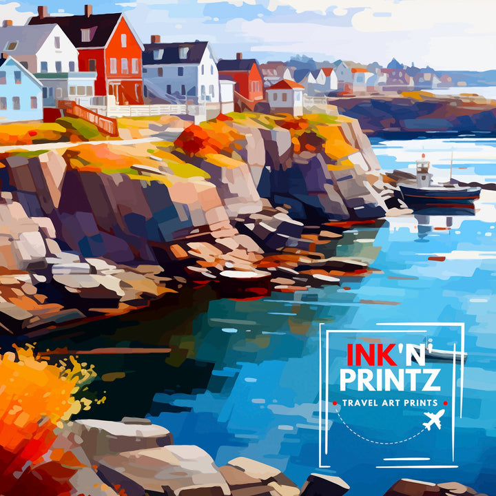 Maine New England Travel Print| Maine Wall Decor Maine Poster USA Travel Prints Maine Art Print Maine Illustration Maine Wall Art