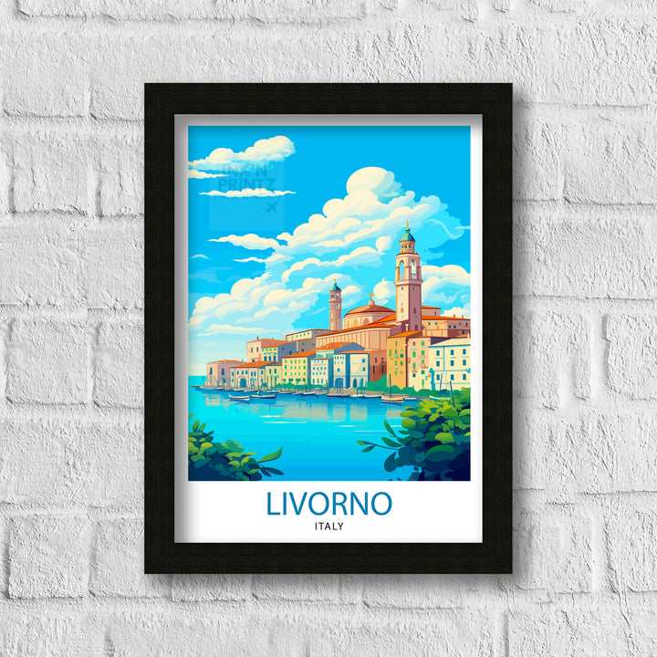 Livorno Italy Travel Print Livorno Wall Decor Livorno Poster Italy Travel Prints Livorno Art Print Livorno Illustration Livorno Wall Art
