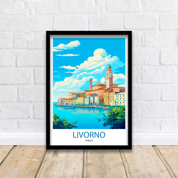 Livorno Italy Travel Print Livorno Wall Decor Livorno Poster Italy Travel Prints Livorno Art Print Livorno Illustration Livorno Wall Art