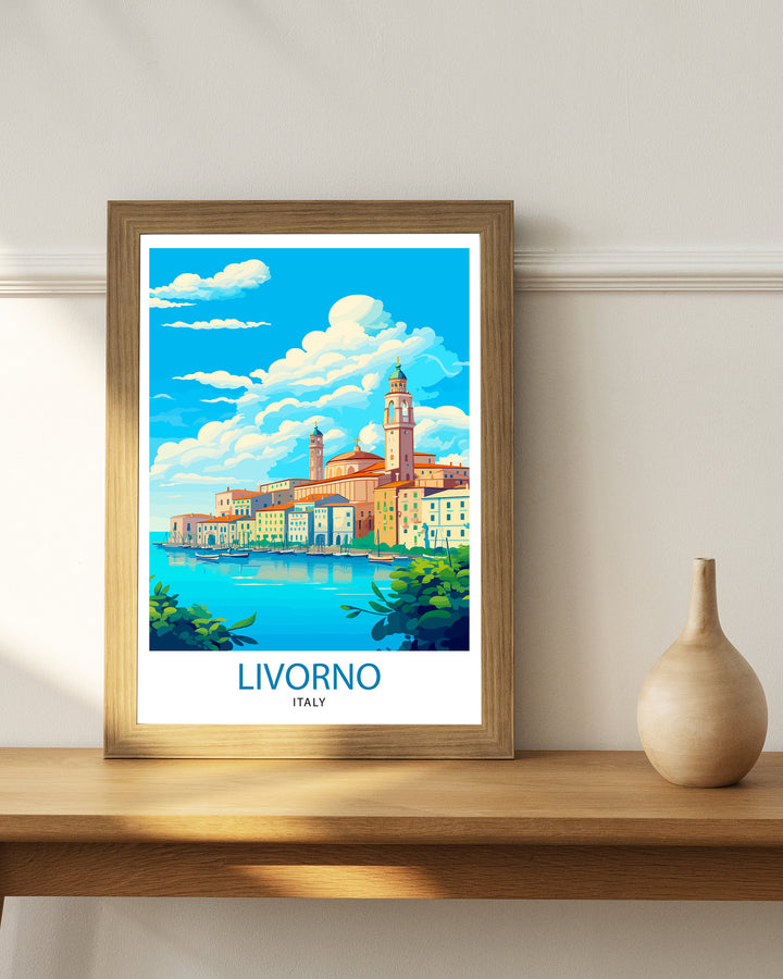 Livorno Italy Travel Print Livorno Wall Decor Livorno Poster Italy Travel Prints Livorno Art Print Livorno Illustration Livorno Wall Art