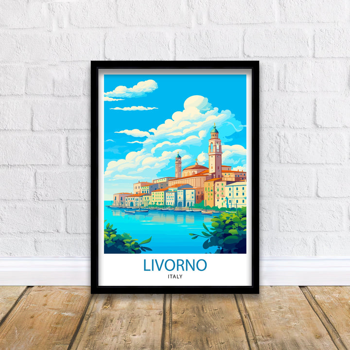 Livorno Italy Travel Print Livorno Wall Decor Livorno Poster Italy Travel Prints Livorno Art Print Livorno Illustration Livorno Wall Art