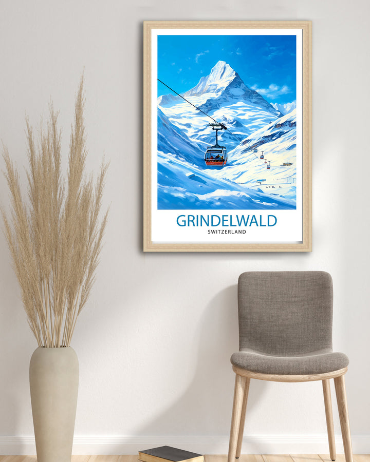 Grindelwald Switzerland Travel Poster Grindelwald