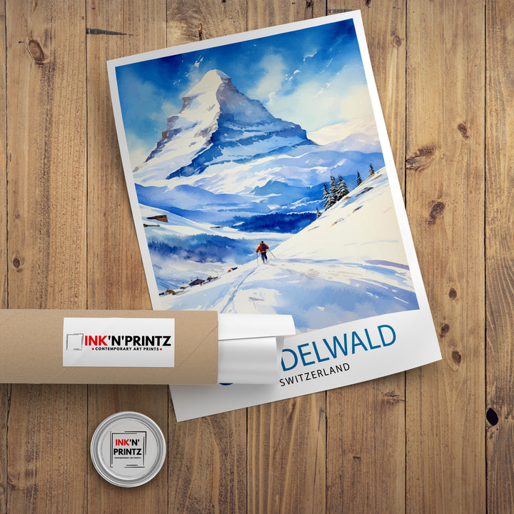 Grindelwald Switzerland Travel Poster Grindelwald